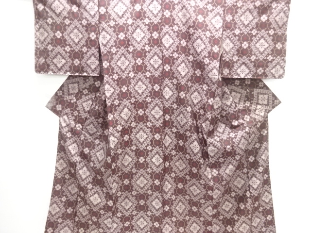 JAPANESE KIMONO / ANTIQUE TAISHO-ROMAN / WATER CHESTNUT / ABSTRACT FLO